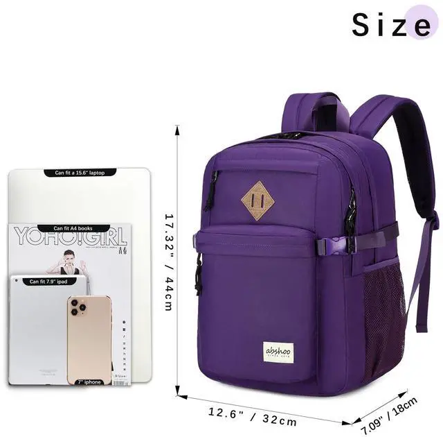 Alt view image 2 of 5 - abshoo 29L Backpack for School College Bookbag Middle High School Backpacks Casual Daypack Travel Backpack (Purple)