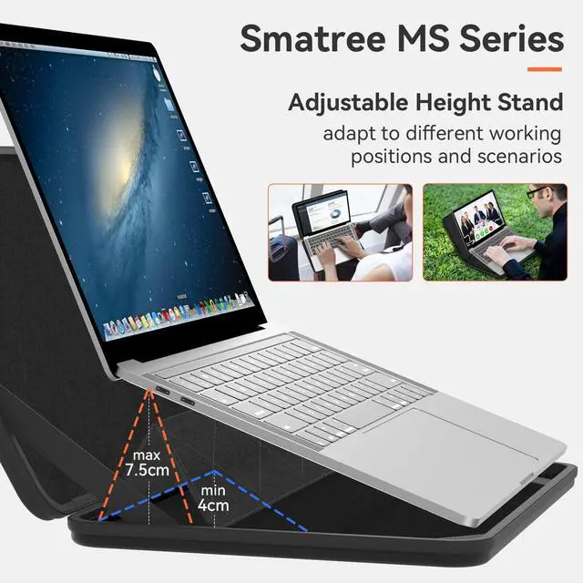 Alt view image 3 of 5 - Smatree MS56 Hard EVA Protective Sleeve with Stand Compatible for 14 inch Acer Swift 14 AI Copilot+PC, for 14.5 inch Acer Swift Go 14 AI Copilot+PC, for 14inch Predator Triton 300 SE PT314/Triton 14