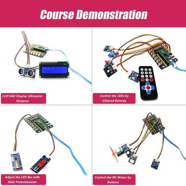 Alt view image 3 of 5 - Adeept Ultimate Sensor Kit for Raspberry Pi Pico(Included) with 35 Sensor Modules and Pico GPIO Expansion Board, 40 Lessons, for MicroPython Projects