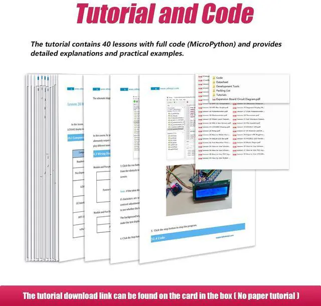 Alt view image 5 of 5 - Adeept Ultimate Sensor Kit for Raspberry Pi Pico(Included) with 35 Sensor Modules and Pico GPIO Expansion Board, 40 Lessons, for MicroPython Projects