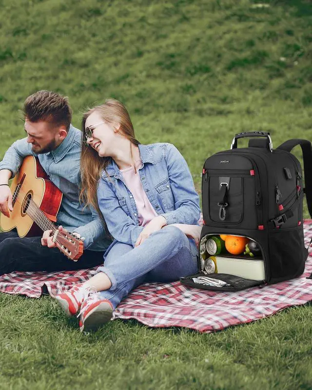 Alt view image 2 of 5 - YAMTION 17.3 Inch Laptop Insulated Backpacks with Cooler Compartment,Men Work Cooler Backpack Insulated Lunch Bag for Teens Boys with Charging Port for Gym College Travel