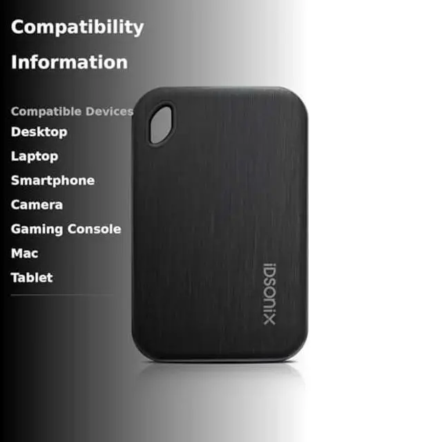 Alt view image 3 of 5 - iDsonix 512GB External SSD, Portable Hard Drive USB 3.2 GEN 2x2 up to 2000MB/s, Portable SSD USB C External Solid State Drive for Xbox, PS5, PC, Laptop, Mac, Desktop, Tablet and Camera, i20