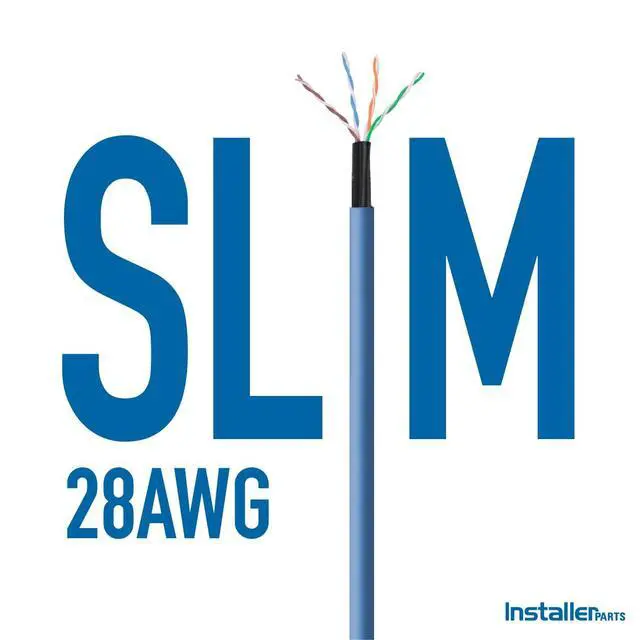 Alt view image 4 of 5 - InstallerParts Ethernet Cable CAT6A Slim Cable UTP Booted 10 FT (5 Pack) - Black - Professional Series - 10Gigabit/Sec Network/High Speed Internet Cable, 550MHZ, 28AWG