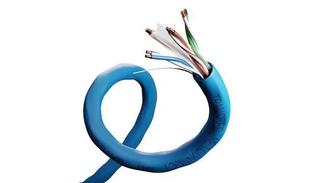 Alt view image 2 of 5 - Transber, CAT6 1000ft Ethernet Cable Solid UTP Up to 10Gbps 550Mhz 23AWG 4x2 Pair Bulk Cable Network PoE++/4PPoE LAN Wire 1000-feet Easy Pull Box (Blue)