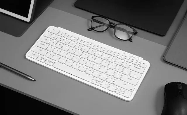Alt view image 2 of 5 - Keychron B1 Pro Ultra-Slim Wireless ZMK Custom Keyboard, Programmable Bluetooth/2.4 G/Wired Lightweight with 1200-Hour Long Battery Life Quiet Key for Mac/Windows - Ivory White