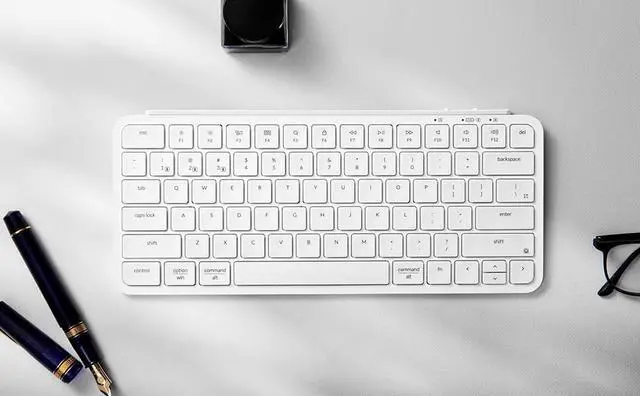 Alt view image 4 of 5 - Keychron B1 Pro Ultra-Slim Wireless ZMK Custom Keyboard, Programmable Bluetooth/2.4 G/Wired Lightweight with 1200-Hour Long Battery Life Quiet Key for Mac/Windows - Ivory White