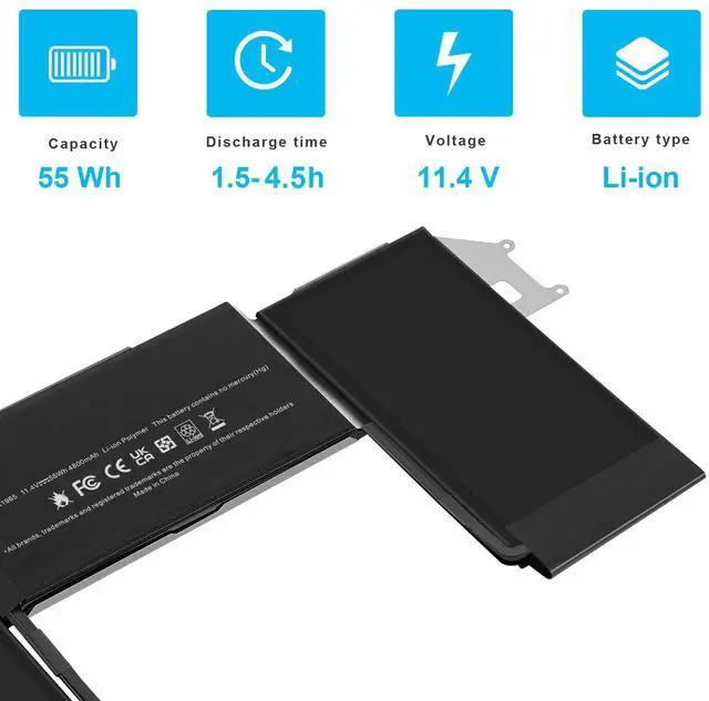Alt view image 2 of 5 - A1932 A2179 Battery Replacement, A1965 Battery for MacBook Air 13 inch Model A1932 EMC 3184 (Mid 2018, 2019) Model A2179 EMC 3302 (2020 Release Version)