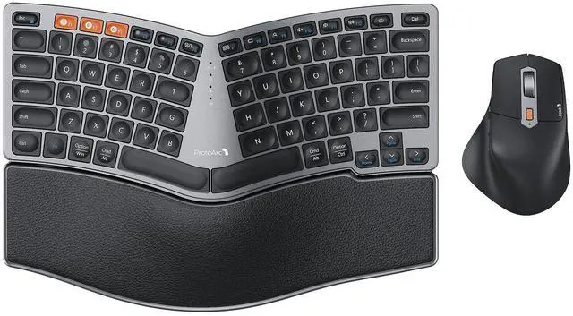 Main image of ProtoArc Bluetooth Ergonomic Keyboard Mouse, EKM04 Mini Compact Wireless Ergo Keyboard Mouse Combo, Split Design, Wrist Rest, Multi-Device, Rechargeable, Compatible with Windows/Mac/Android