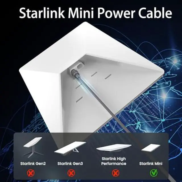 Alt view image 3 of 5 - Starlink Mini Power Cable  3-in-1 10FT/3M USB-C to DC Cable, 12V Car Adapter with Switch & Voltage Display, Supports PD 100W+ (20V/5A), for Starlink Mini, Power Bank & Solar Use