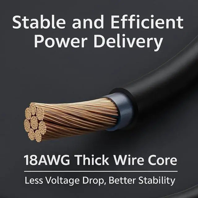 Alt view image 5 of 5 - Starlink Mini Power Cable  3-in-1 10FT/3M USB-C to DC Cable, 12V Car Adapter with Switch & Voltage Display, Supports PD 100W+ (20V/5A), for Starlink Mini, Power Bank & Solar Use