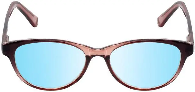 Alt view image 5 of 5 - Medspex Corinne McCormack Polly Color Therapy Reading Glasses +3.75 Pink Black Fade/Baby Blue Womens Fluorescent Light Sensitivity Chromotherapy Chakra Healing