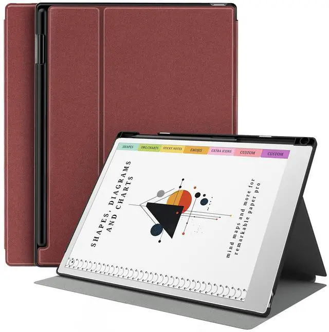 Main image of TiMOVO Case for Remarkable Paper Pro 11.8 Inch 2024, Multiple Viewing Angles Folding Book Folio Case with Pen Holder for Remarkable Paper Pro Color Tablet, Support Auto Wake/Sleep, Wine Red