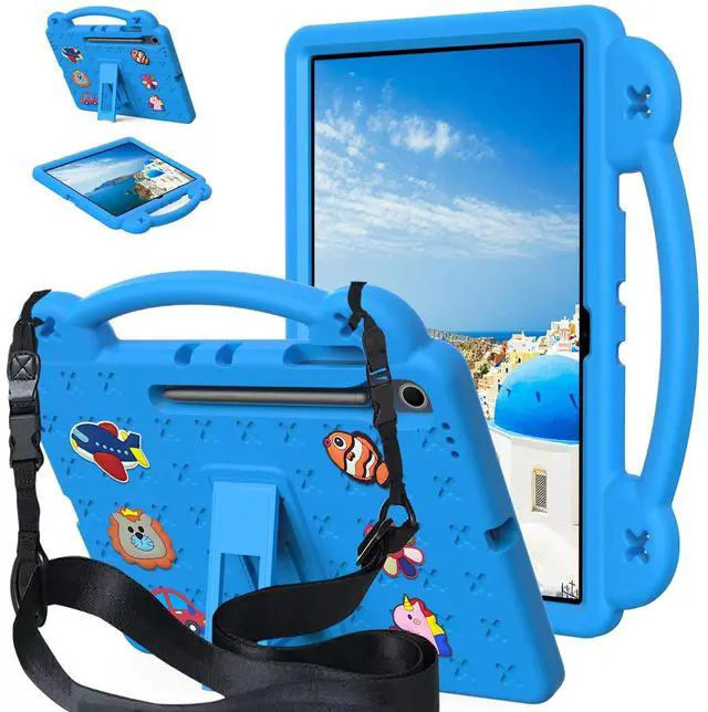 Main image of Kwamaz Kids Case for Samsung Galaxy Tab S10 FE Plus 13.1 inch Tablet, EVA Kids Shockproof Cover 13.1'' with Strap Handle Stand (Blue)