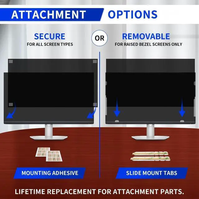 Alt view image 5 of 5 - JiSiTeCai Computer Privacy Screen Filter for Screen Monitor - Premium Anti-Glare Computer Screen Cover - Scratch Resistant - UV & Blue Light Screen Protector (27 Inch)