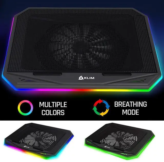 Alt view image 4 of 5 - KLIM K21 + Laptop Cooling Pad with RGB backlighting + New Version + 11" - 17" + Gaming Laptop Cooling Pad for Desk + USB Powered Fan + Very Stable and Silent + Compatible Mac, PS4, PS5