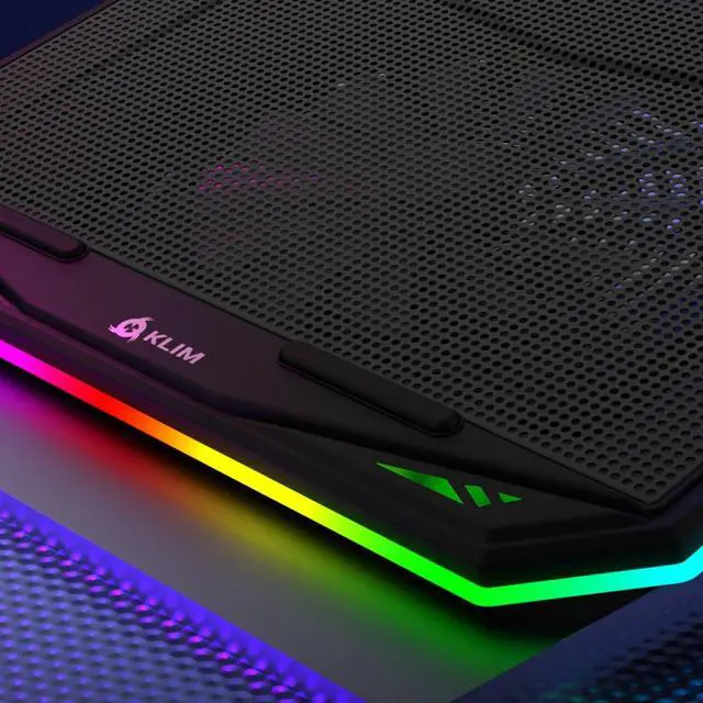 Alt view image 5 of 5 - KLIM K21 + Laptop Cooling Pad with RGB backlighting + New Version + 11" - 17" + Gaming Laptop Cooling Pad for Desk + USB Powered Fan + Very Stable and Silent + Compatible Mac, PS4, PS5