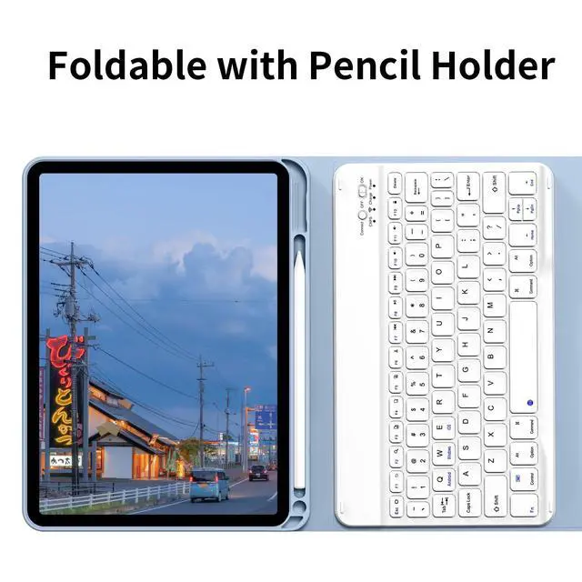 Alt view image 3 of 5 - BQDIYOO Keyboard Case for iPad (A16) 11th Generation 11-inch 2025 & iPad 10th Gen 10.9 inch 2022 with Pencil Holder, Stand Folio Detachable Wireless Bluetooth Keyboard, Soft TPU Back, Blue
