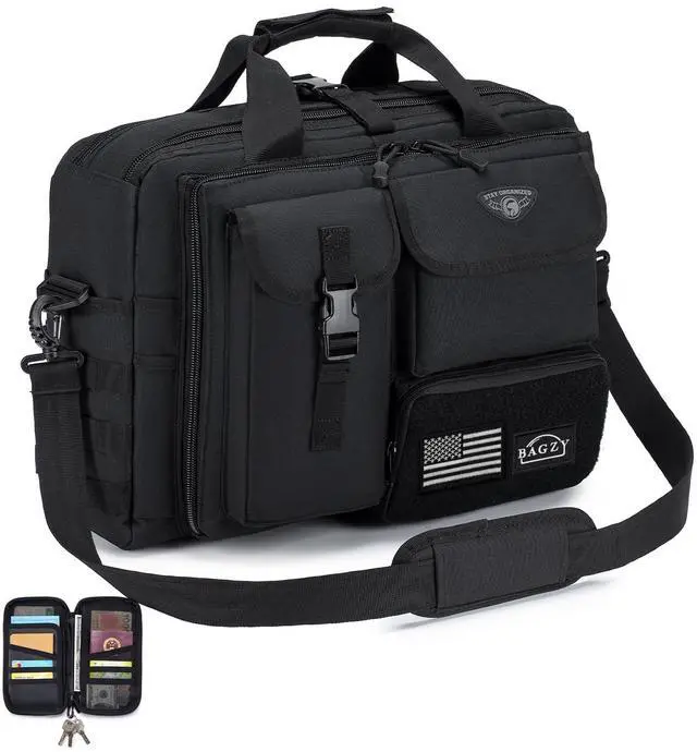 Main image of BAGZY Tactical Messenger Bag for Men Multifunctional Tactical Briefcase, Men's Military Laptop Bag 14/15.6/17.3 Inch Professional Work Bag for Business Teacher Office Travel