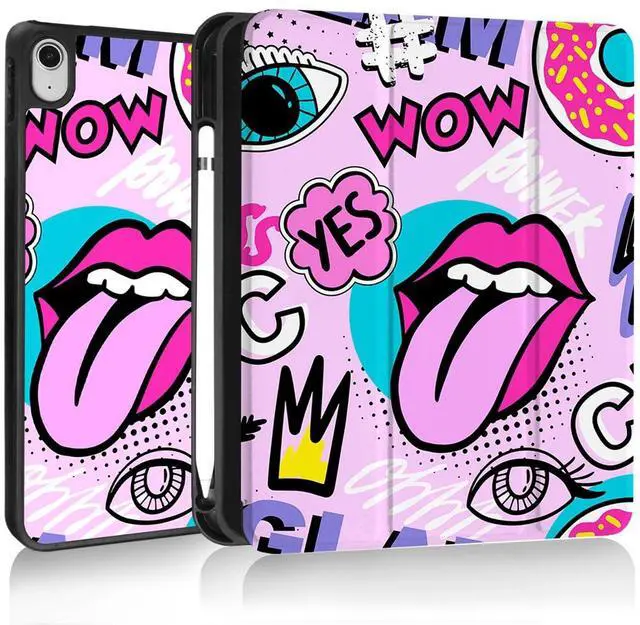 Main image of Trizoanic for iPad (A16) 11th Generation 11 Inch 2025 & iPad 10th Generation 10.9 Inch 2022 Case, Slim Hybrid Cover with Pencil Holder, Auto Wake/Sleep, Dual-View Trifold Stand - Chic Artsy Kiss