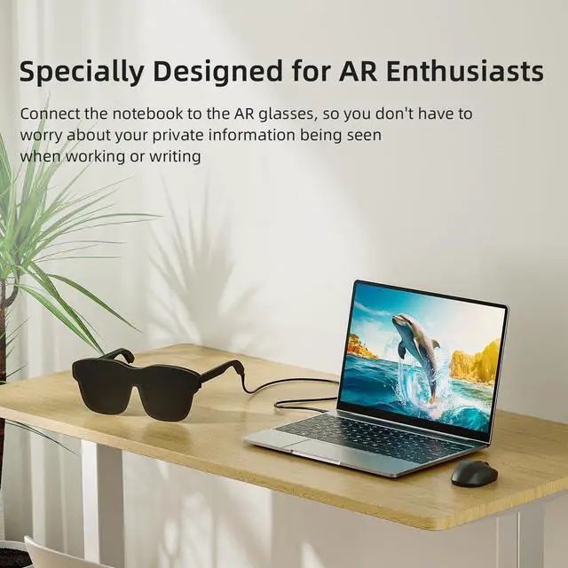 Alt view image 2 of 5 - NEXHYPE AR Glasses Cable 6.6FT USB to USB-C, Portable AR Smart Glasses Charger Adapter Type-C Data Cable for Watching Movies and Playing Games