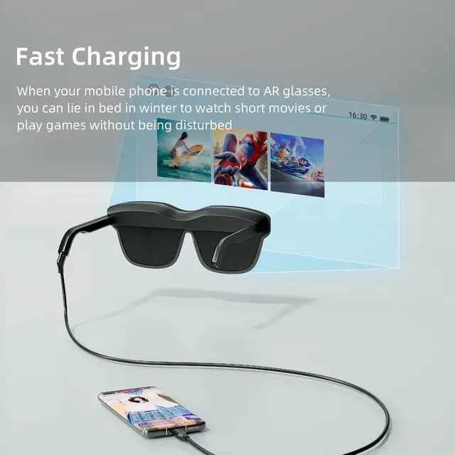 Alt view image 4 of 5 - NEXHYPE AR Glasses Cable 6.6FT USB to USB-C, Portable AR Smart Glasses Charger Adapter Type-C Data Cable for Watching Movies and Playing Games