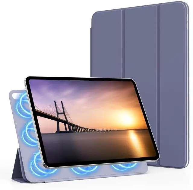 Main image of KVTVOU Magnetic Case for iPad (A16) 11th/10th Generation (11/10.9 Inch, 2025/2022), Smart Magnetic Attachment, Slim Lightweight Protective Trifold Stand Cover, Auto Sleep/Wake, Purple