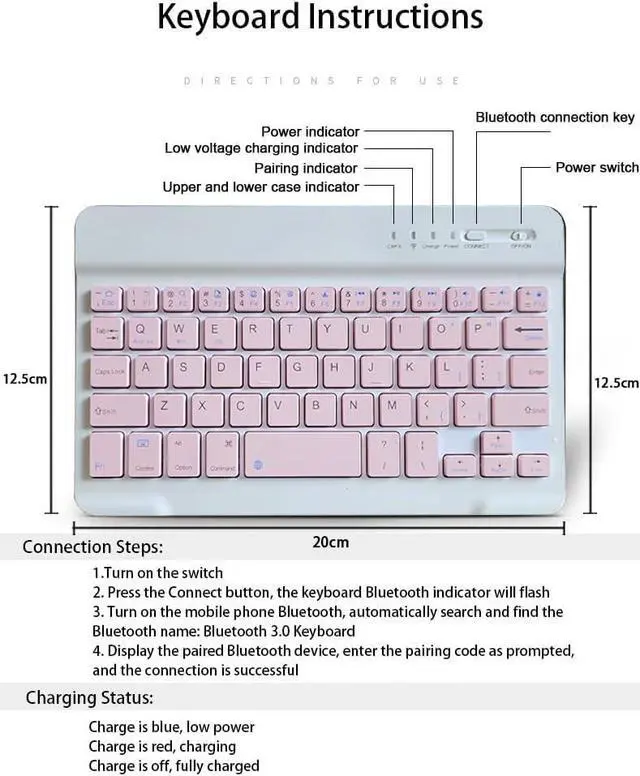 Alt view image 3 of 5 - TUNKARMOR Keyboard Case for iPad mini 5 & Mini 4 7.9 inch - with Mouse and Magnetically Keyboard, Case with Pencil Holder for iPad mini 5th / 4th Generation, Auto Sleep/Wake, Pink