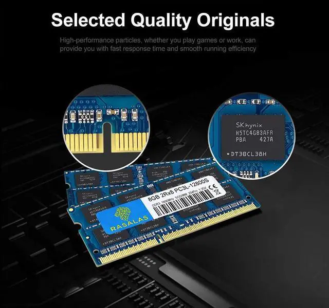 Alt view image 3 of 5 - Rasalas DDR3 16GB Kit (2x8GB) DDR3 1600MHz PC3L-12800 16GB DDR3 Non ECC Unbuffered 1.35V CL11 2Rx8 Dual Rank SODIMM Laptop Memory Ram