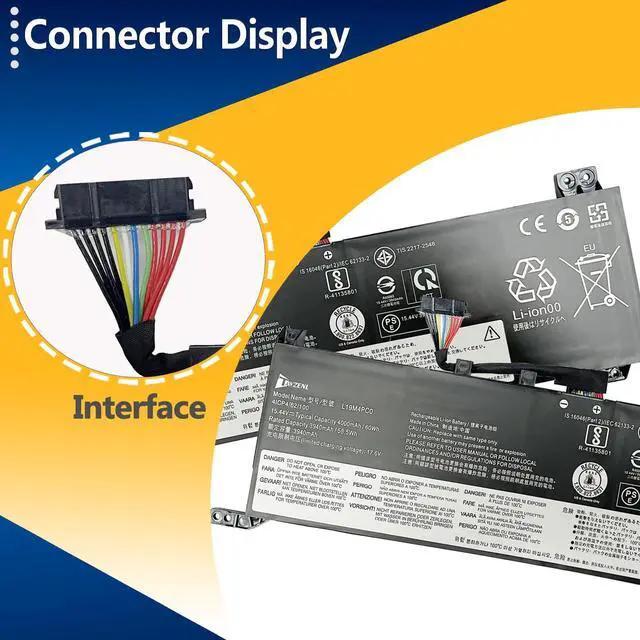 Alt view image 3 of 5 - TAVZENL L19M4PC0 60Wh Battery Replacement for Lenovo Legion 5P-15IMH05/5-15IMH05/5P-15IMH05H/5-15IMH05H/5P-15ARH05H/5-15ARH05H/5-15ARH05 Series L19C4PC0,L19M4PC1,L19C4PC1 15.6V 4010