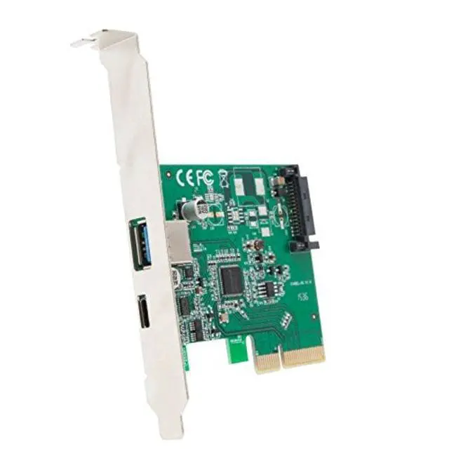 Alt view image 2 of 2 - IO Crest IOCrest USB 3.1 Gen II 10Gbps 2-Port Full-Duplex Controller X4 Slot Card Type-C and Type-A Ports Components Other SI-PEX20189