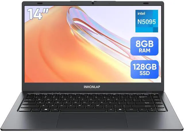 Main image of INHONLAP Laptop for Student, Home and Business, Quad-Core N5095 Processor, 2.9GHz, 8GB RAM, 128GB SSD, 1TB Expandable, 14 Inch Laptop Computer, WiFi 5, BT 5.0, USB 3.0