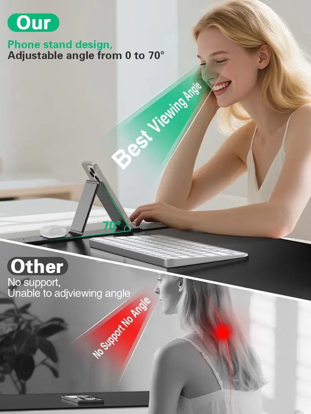 Alt view image 2 of 5 - Mouse Pad, Office Desk Mat, Large Gaming Mousepad with Superior Micro-Weave Cloth, XXL Desk Pad with Stitched Edges, Non-Slip Writing Pad for Gamer, Laptop, Work & Home