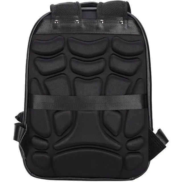 Alt view image 5 of 5 - STAR VISTA 15.6" Raphael Calfskin Leather Laptop Backpack, Multi Pockets, Casual Outdoor Business Travel Rucksack, YKK Zippers, Black