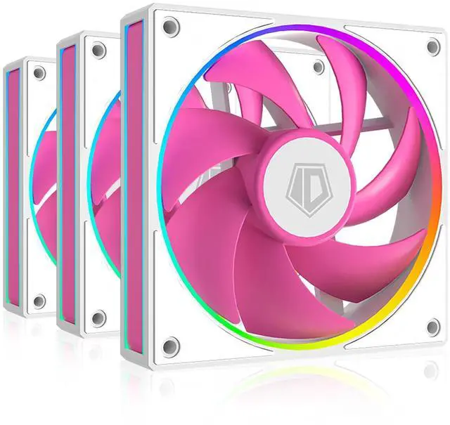 Main image of ID-COOLING AF-127-PINK Trio 3 Pack Case Fans Pink Fans Daisy-Chained 120mm Computer Fan for Radiator/CPU Air Cooler/Computer Case