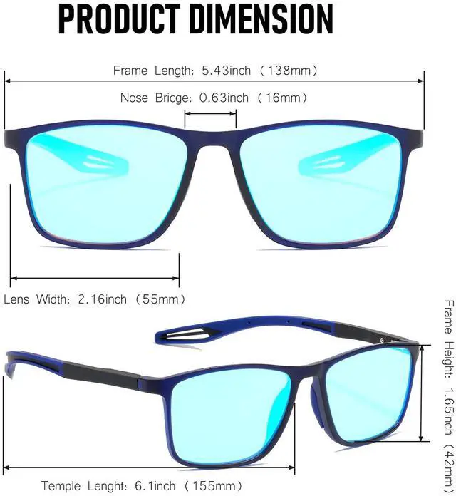 Alt view image 4 of 5 - Spocwd Color Blind Glasses for Men - Red-Green Colorblind Correction Glasses, Color Correcting & Enhancing for Outdoor Use