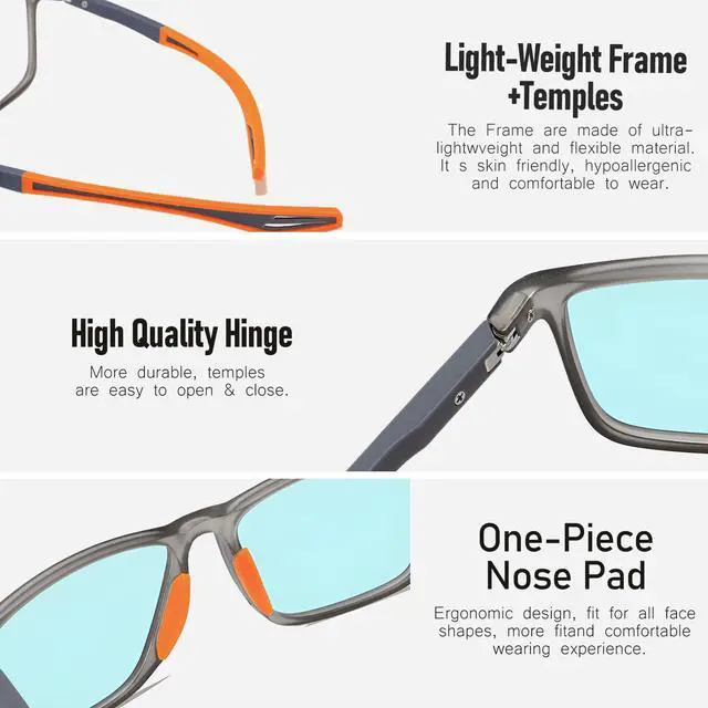 Alt view image 5 of 5 - Spocwd Color Blind Glasses for Men - Red-Green Colorblind Correction Glasses, Color Correcting & Enhancing for Outdoor Use