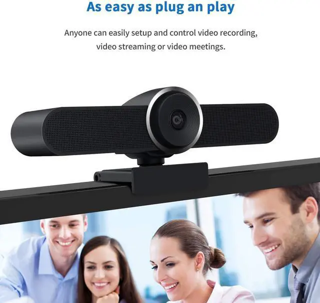 Alt view image 5 of 5 - Conference Room Camera with Microphone and Speaker, Wide Angle USB Video Conference Camera for Mac, PC, Laptop, Desktop (Black Big)