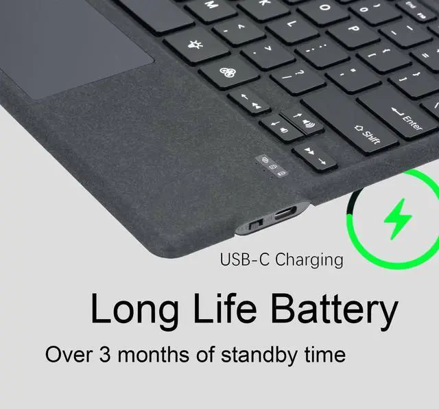 Alt view image 4 of 5 - Zoof Type Cover for Microsoft Surface Pro 7+ / Pro 7 / Pro 6 / Pro 5 / Pro 4 / Pro 3, 12.3 inch, Ultra-Slim Wireless Tablet Keyboard with Multi Touchpad Bluetooch (Charcoal)