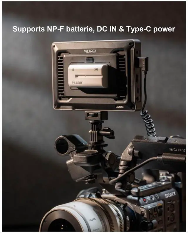 Alt view image 5 of 5 - VILTROX DC-L2 7" 4K SDI Camera Field Monitor, 600nit Touch Screen, 4K 30Hz HDMI Loop in/Out DSLR Video External Monitor for Sony Canon Nikon with Sunshade Hood, Battery, Storage Bag