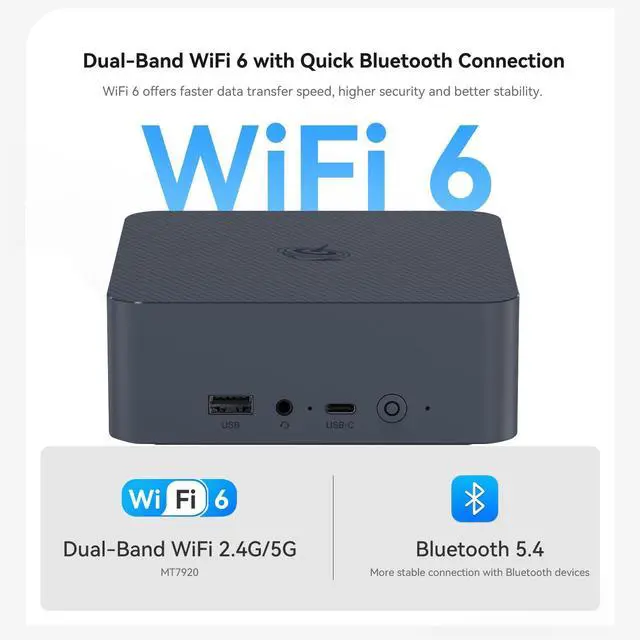 Alt view image 5 of 5 - Beelink EQi12 Mini PC, Intel Core i5 1235U(10C/12T, Up to 4.4GHz), 32GB DDR4 3200MHz 1TB PCle4.0 SSD, Mini Computer Dual HDMI Display 4K 60Hz/Dual Gigabit LAN/WiFi6/BT5.4/Micro PC/Win11 Pro