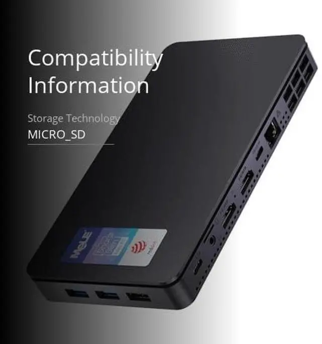 Alt view image 3 of 5 - MeLE Reddot Winner Slim Mini PC Overclock4C N300(up to 3.8GHz) 32GB RAM, 512GB Storage, Mini Desktop Computer, Triple Screen Display, Full Function USB-C on Office Education