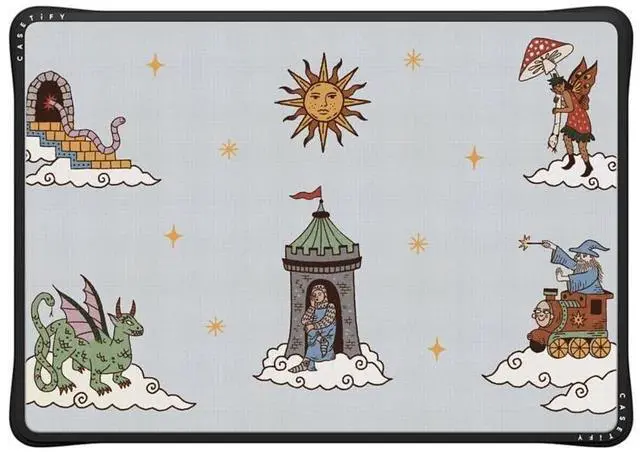 Main image of CASETiFY Impact MacBook Air 15" (M2-M4) Case [Cushioned Impact Corners/Scratch-Resistant/Anti-Slip Grip] - up in The Medieval Clouds - Clear Black