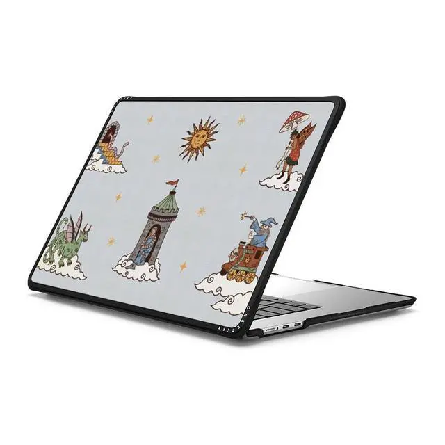 Alt view image 2 of 2 - CASETiFY Impact MacBook Air 15" (M2-M4) Case [Cushioned Impact Corners/Scratch-Resistant/Anti-Slip Grip] - up in The Medieval Clouds - Clear Black