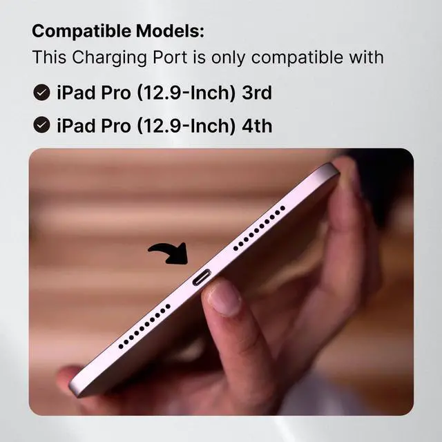 Alt view image 2 of 5 - Lenwell Mail-in Repair Service with Charging Port Replacement for iPad Pro 12.9-inch 3rd/4th Charging Port Full Assembly Replacement, Pro-Repair Service (not Parts)