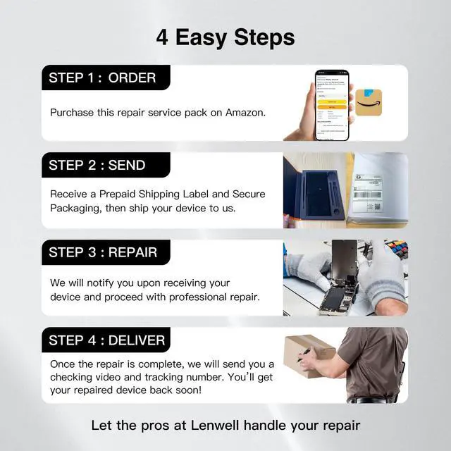Alt view image 5 of 5 - Lenwell Mail-in Repair Service with Charging Port Replacement for iPad Pro 12.9-inch 3rd/4th Charging Port Full Assembly Replacement, Pro-Repair Service (not Parts)