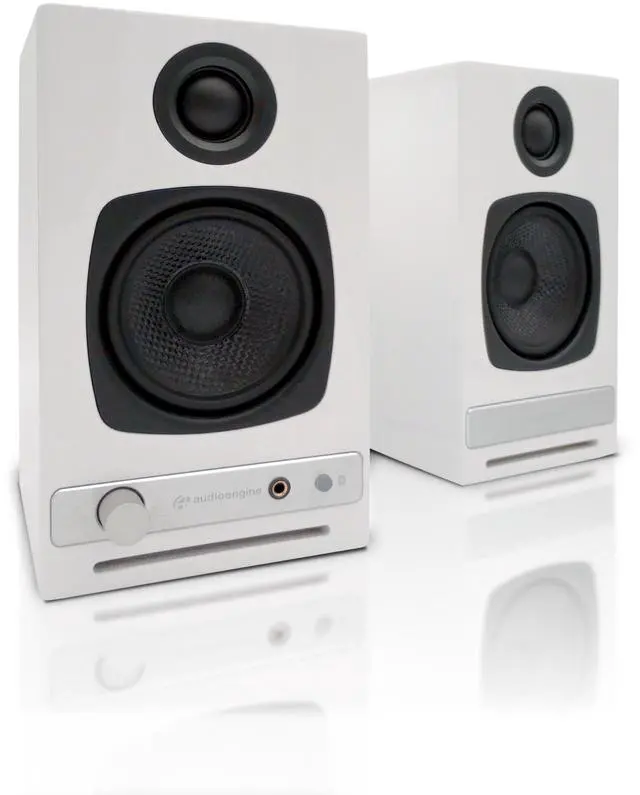 Alt view image 2 of 5 - Audioengine A2 HD White Home Music System with S6 Subwoofer and DS1M Stands