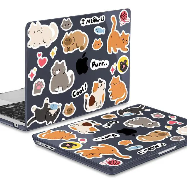 Alt view image 4 of 5 - May Chen for MacBook Air 13.6 Inch Case 2025/2024/2023/2022 Release (Model A2681 A3113 A3240, M2 M3 M4 Chip)  Hard Shell Laptop Cover with Keyboard Cover & Screen ProtectorCat Sticker Print