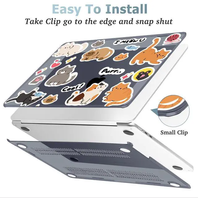 Alt view image 5 of 5 - May Chen for MacBook Air 13.6 Inch Case 2025/2024/2023/2022 Release (Model A2681 A3113 A3240, M2 M3 M4 Chip)  Hard Shell Laptop Cover with Keyboard Cover & Screen ProtectorCat Sticker Print