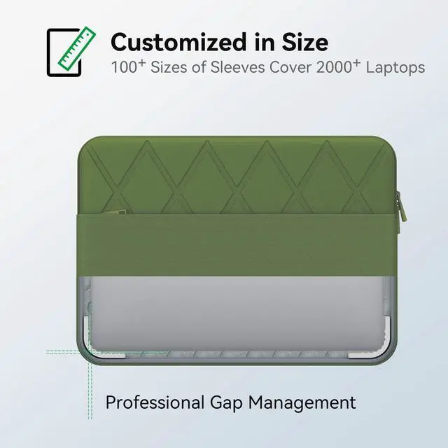 Alt view image 5 of 5 - Smatree Laptop Sleeve for 14 inch Lenovo Yoga 9i 2-in-1/Slim 7i Aura Edition Copilot+PC,for 14 inch Slim 7i/6i Gen 8,for 14inch IdeaPad 5 Pro Gen6,for 14inch ThinkPad X1 Carbon Gen12 Case,Green(E413G)