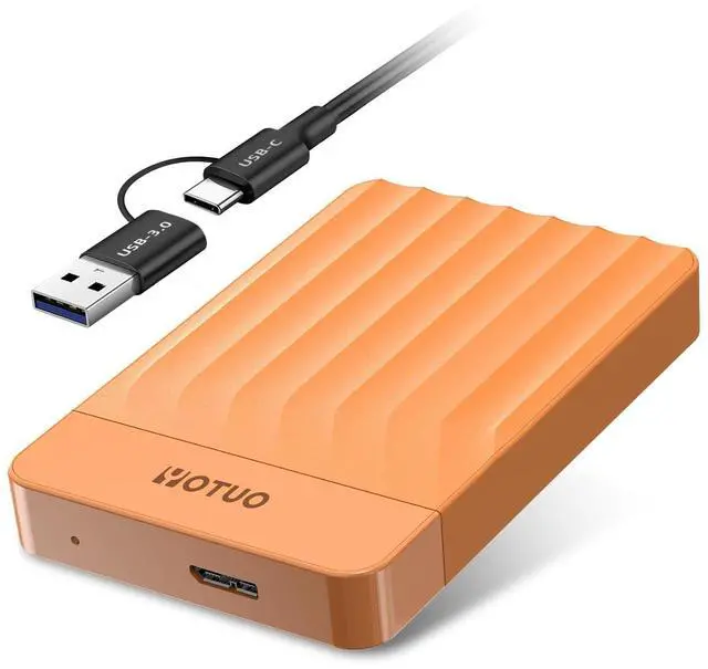 Main image of YOTUO Portable External Hard Drive Storage Expansion Mobile HDD USB 3.0 for PC, Mac, Desktop, Laptop, PS4, PS5, Xbox One X/S, Xbox 360, Xbox Series X/S, Office & Game (Orange, 1TB)